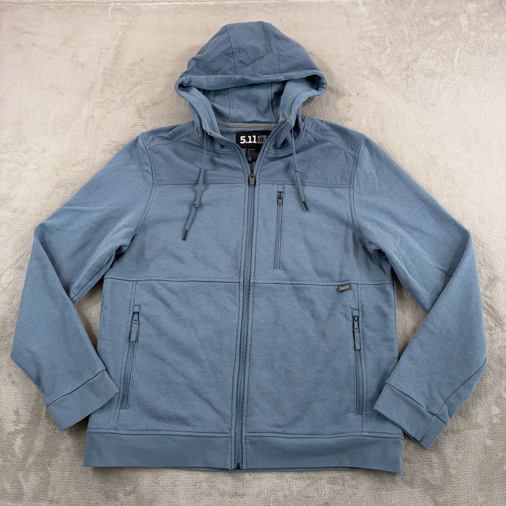 511 Tactical Arms Full Zip Hooded Jacket in Scarab Blue Men Large Zip Pockets